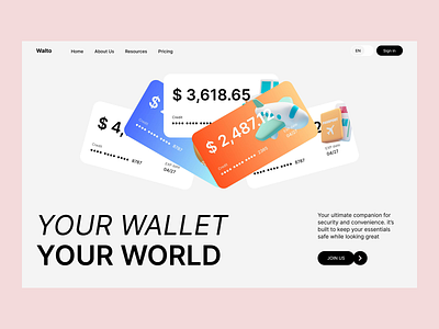 Landing Page Financial Wallet branding design e commerce graphic designer illustration landing page logo ui ux web design