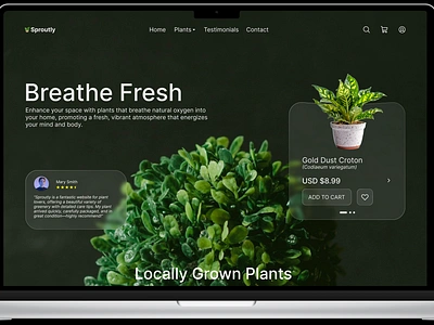 Sproutly; Plant Ordering Service figma design graphic design interaction design landing page ui uiux web design