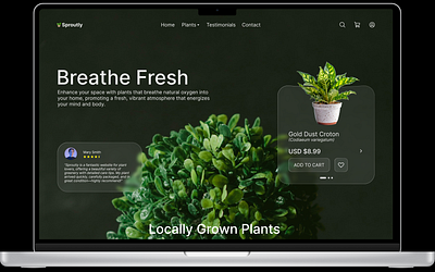 Sproutly; Plant Ordering Service figma design graphic design interaction design landing page ui uiux web design