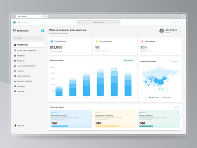 Business Management Dashboard admin analytics b2b corporate crm dashboard finance fintech graph management modern dashboard product design saas side bar software super admin ui uiux ux web app