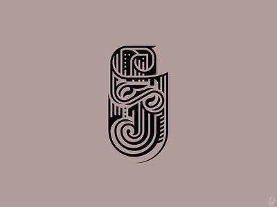 JS abstraction graphic monogram shield