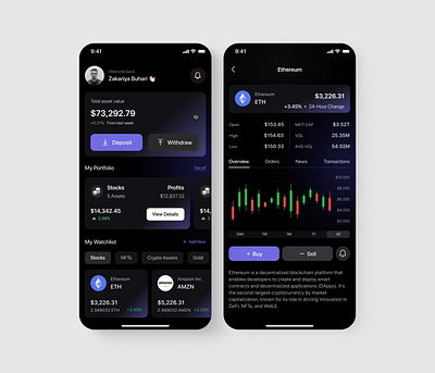 Investment Mobile App app design crypto app cryptocurrency app design finance app fintech fintech app interface investment app mobile app mobile application mobileapp product design stock exchange stock market ui ui design uiux ux