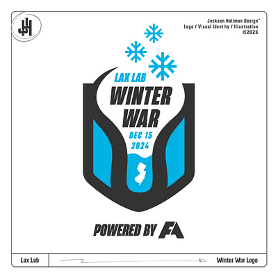 Lax Lab: Winter War badge badge logo event event branding event logo lacrosse logo shield shield logo sports sports branding sports logo winter