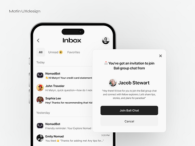 Invitation Popup UI chat chatui dailyui dailyuichallenge group chat invitation invitation card invitation popup