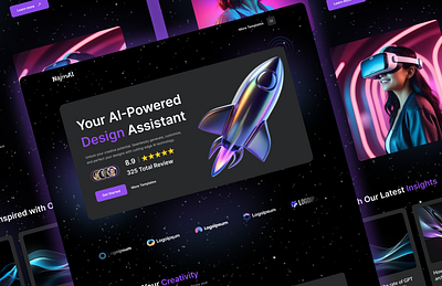 NajmAI: Your AI-Powered Design Assistant branding design illustration landing page ui user experience user interaction ux