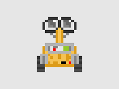 8-Bit Wall-E 8 bit character disney illustration wall e