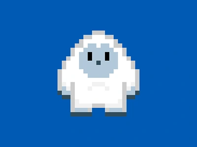 8-Bit Yeti 8 bit character illustration yeti