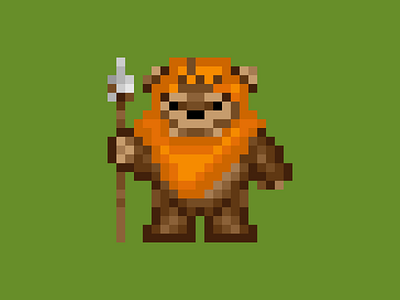 8-Bit Ewok 8 bit character disney ewok illustration star wars