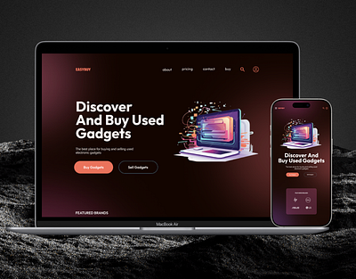 EasyBuy Website - Landing Page branding desktop view ecommerce landing page mobile view ui uiux design ux website design