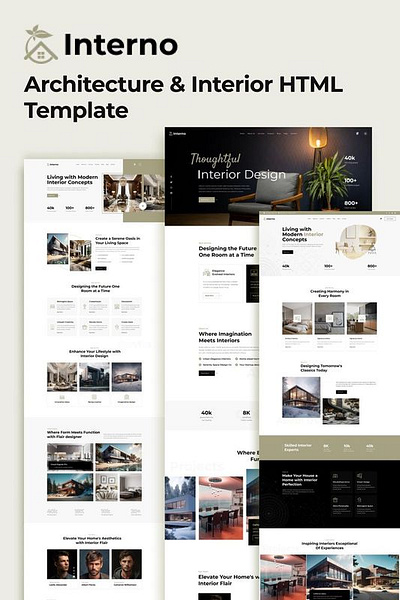 Architecture & Interior HTML Template branding css html html template react js responsive design technology company web development