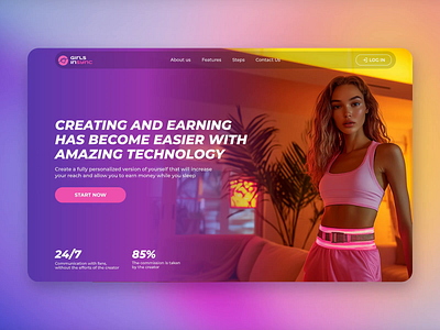 GIRLSNSYNK - OnlyFans AI Partner App | Landing page ai ai assistant ai communication ai landing page ai model ai product ai technology ai website custom ai companion digital companion digital models interactive ai landing page design matching modern landing page personalized ai product design relationship tinder ui ux