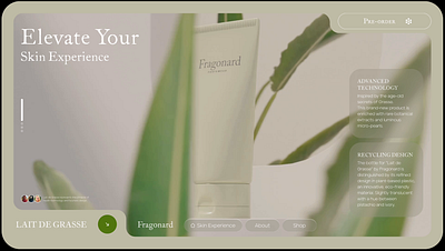 Skin care 3D website 3d animation motion graphics ui