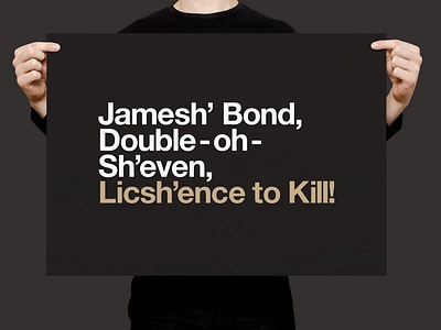 Jamesh’ Bond | Typographical Poster font graphics helvetica movie poster sans serif simple text type typography