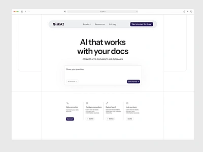 Qisk.ai - Functional landing page ai ai design app artificial intelligence landing landing page ui ui elements uiux ux web design website