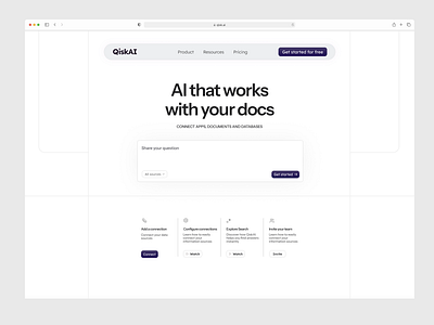 Qisk.ai - Functional landing page ai ai design app artificial intelligence landing landing page ui ui elements uiux ux web design website