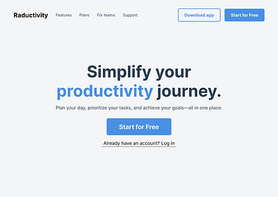 Productivity website landing page design figma landing page ui ux website design