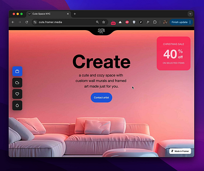 Cute Space NYC - Framer website animation artdirection creative framer framerdesign framerprototype framerwebsite interaction portfolio responsive uxdesign website
