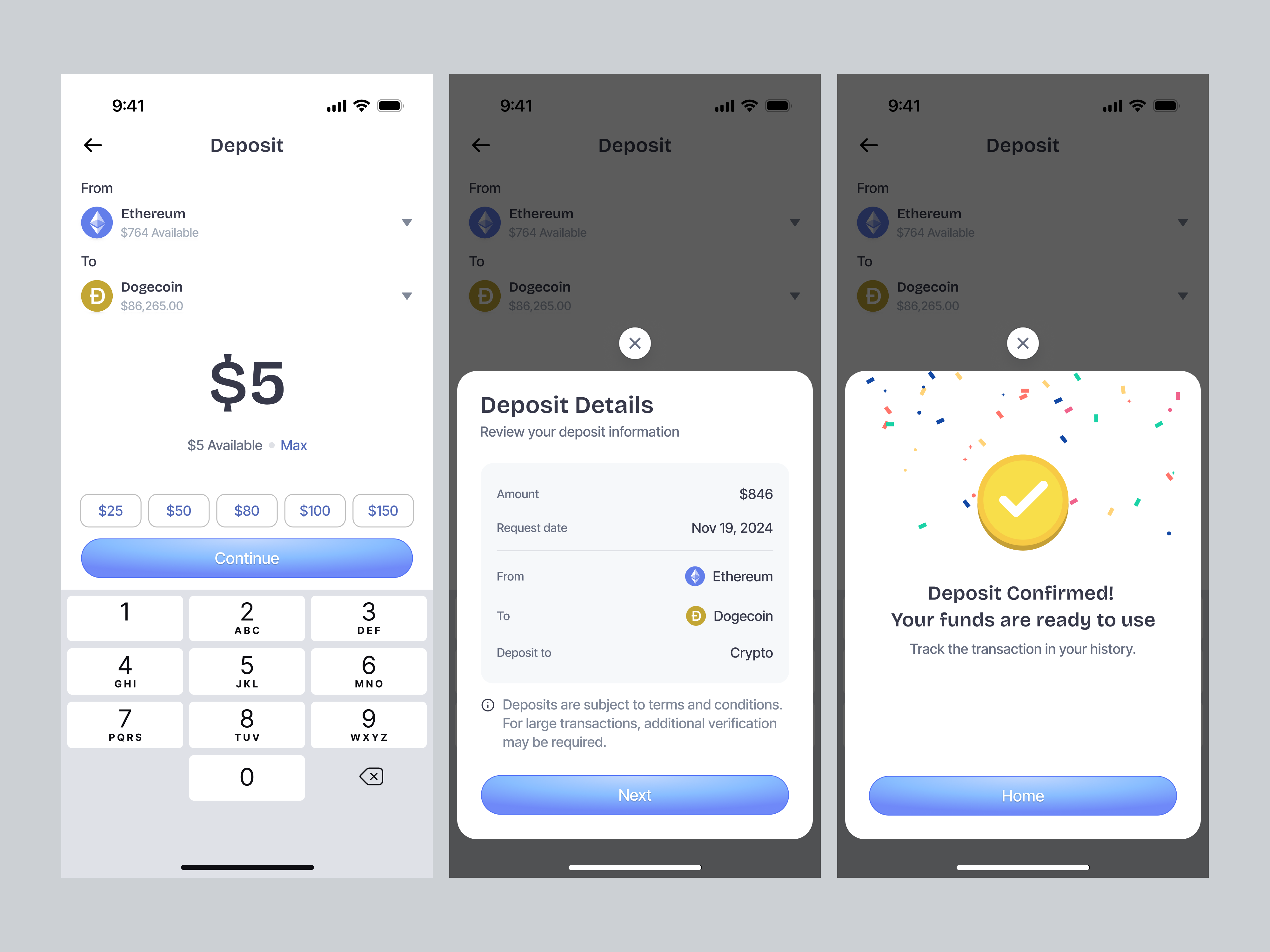 Crypto Mobile App UI/UX - Full Screen by Keitoto on Dribbble