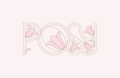 Posy Wordmark Exploration art nouveau branding fashion feminine floral groovy lettering logo paris pink posy wordmark