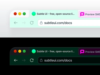 Browser UI WIP - Light & Dark Modes app back button bar behind the scenes browser encrypted figma gradient refresh reload selected shadow subtle tab ui url web website wip work in progress
