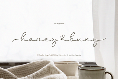 Honey Buny - Monoline Script Font branding connected cosmetics crafting cursive font designs fancy font font fonts girly heart logo love monoline packaging product romantic script silhouette wedding