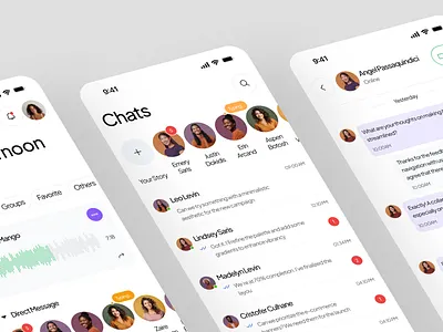 Messages Mobile App app app design chat chat app chatting message app mobile app mobile app design ui uiux design