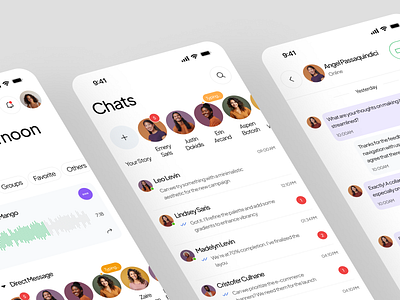 Messages Mobile App app app design chat chat app chatting message app mobile app mobile app design ui uiux design