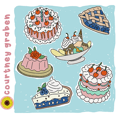 Sweet Treat Illustration by Courtney Graben art design digital art illustration pattern surface design surface pattern design