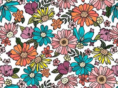 Floral Surface Pattern Design / Illustration by Courtney Graben art design digital art illustration pattern surface design surface pattern design