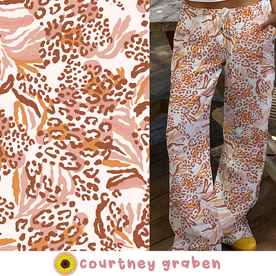 Cheetah Animal Textile Print Design by Courtney Graben art design digital art illustration pattern surface design surface pattern design