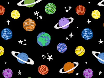 Kid's Space Surface Pattern Design by Courtney Graben art design digital art illustration pattern surface design surface pattern design