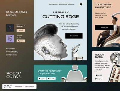 Branding & Style Tile for Robocuts: The Future of Haircutting futuristicdesign