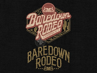 BAREDOWN RODEO branding company brand logo company branding company logo cowboy design graphic design illustration logo typeface western wild west