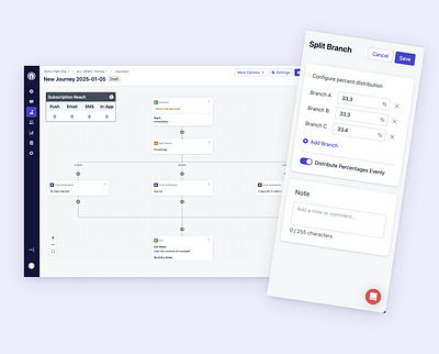 Multi-Split Branching for Journeys design journeys ui ux