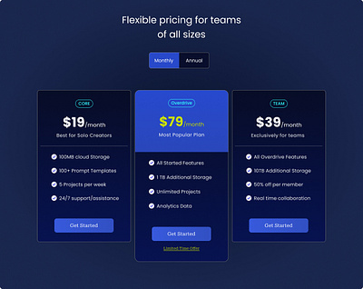 Pricing minimal pricing uidesign