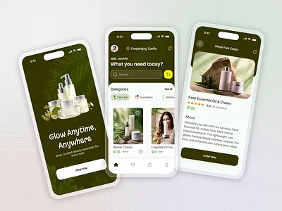 Cosmetics App UI Design - Shop Beauty Essentials Anytime, Anywhe aamamun beauty beauty app cosmetics cosmetics app design fresh design mobile app design mobile app ui mobile ui ui uiuxdesign