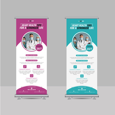 Medical Roll-Up Banner Design banner bill board branding clinic design doctor flyer graphic design hospital information medical poster roll up