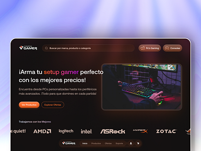 CompraGamer Redesign Website Concept 2025 branding clean design figma gaming gradient illustration logo minimal ui web website