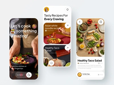 Food Recipe Mobile App app cook cook app cooking cooking app design food food recipe app mobile mobile app mobile design mobile ui recipe recipe app recipes ui ui design ux