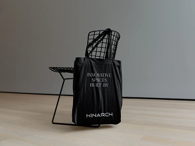 Hinarch Logo architecture brand identity branding canva bag design furniture identity design logo logo design tote bag typography