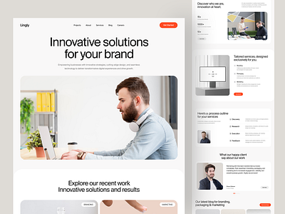 Lingly- Digital agency website mockup agency landing page agency ui design company creative agency creative direction design digital agency landing page portfolio ui web web design webdesign website