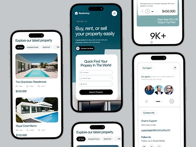 Real Estate Responsive App UI Design app app design ios listing app mobile design mobile responsive property real estate real estate app design realestate rental app ui ux