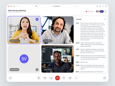 Video Conference UI Platform app call chat clean communication conference dashboard design meet minimal modern platform productivity saas team ui video web webapp white