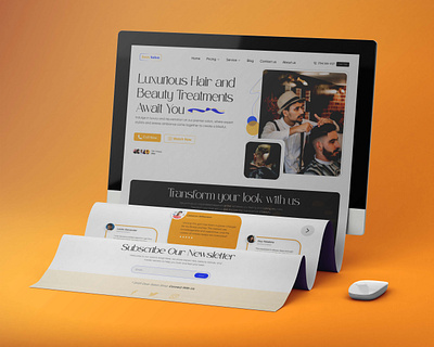 Salon Website UI Design | Landing Page app design branding design hero section illustration landing page salon salon landing page salon ui deisng salon ui design salon web salon website salon website design ui ui design ui salon web design uiux uxui web design website design