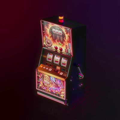 3D MODEL: Slot Machine optimized topology.