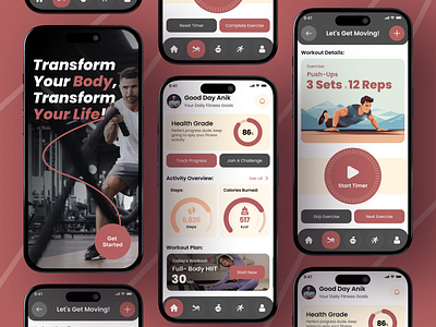 Fitness App UI Concept android app design best designer best dribbble designer exercise fitness fitness app gym health ios app mobile app mobile ui popular designer sport top design dribbble top designer user experience user interface workout workout tracker yoga