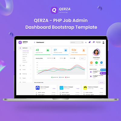 Qerza - PHP Job Portal Admin Dashboard Bootstrap Template animation branding graphic design ui w3itexperts dexignzone dexignlab