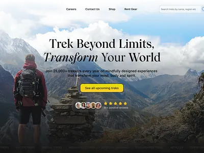 Hero redesign for Indian hikes hero landingpage ui webdesign website