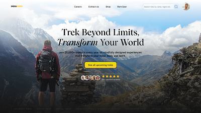 Hero redesign for Indian hikes hero landingpage ui webdesign website