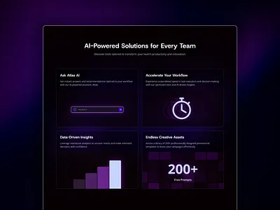 AI Product Feature Section ai clean design features figma flat light minimal neon saas section si fi template ui ux web website